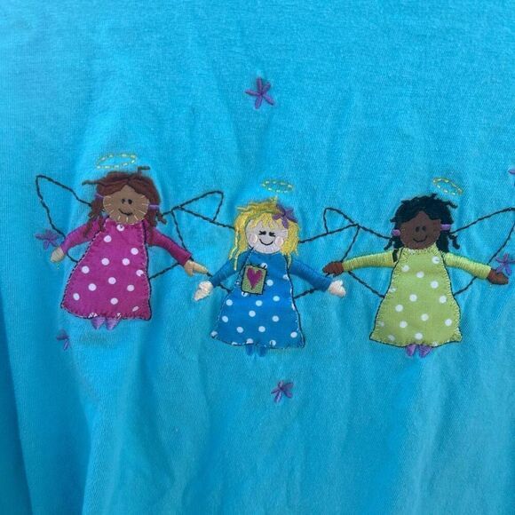 Top Stitch by Morning Sun t-shirt short sleeve large angels - Picture 2 of 7